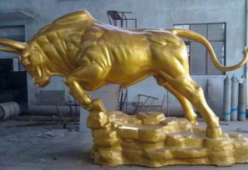 彩繪華爾街牛雕塑 仿真雕塑 步行街?jǐn)[件