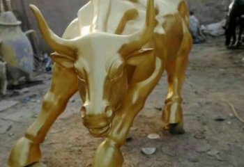 抽象華爾街牛雕塑 店門口彩繪雕塑 步行街?jǐn)[件