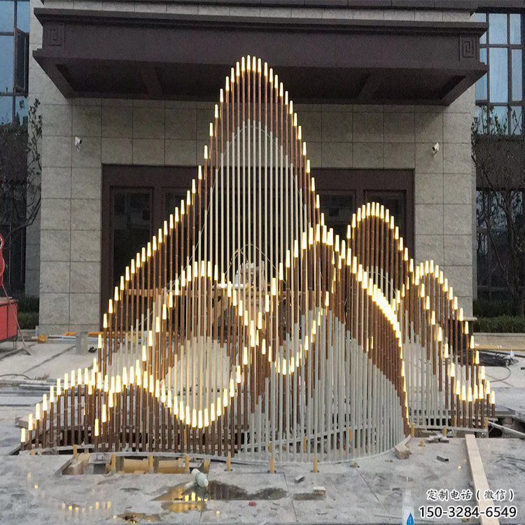 校園假山雕塑，拉絲景觀雕塑，公園主題