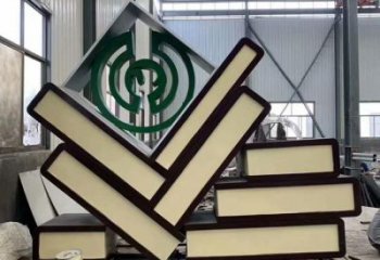 廣場(chǎng)書籍雕塑，抽象水景雕塑，抽象效果