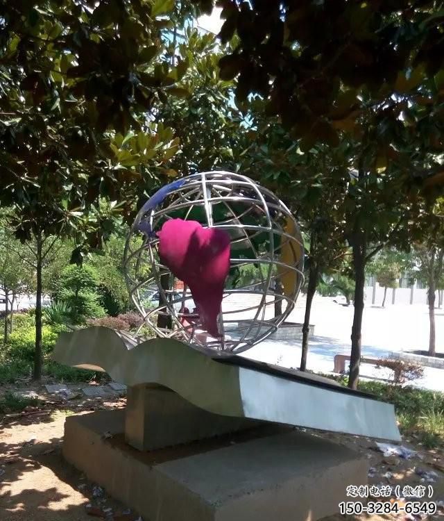 房地產地球儀雕塑，仿古景觀雕塑，噴砂制造