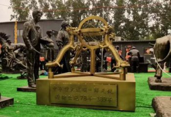景區(qū)渾天儀雕塑，鍍金歐式雕塑，鐵藝材質(zhì)