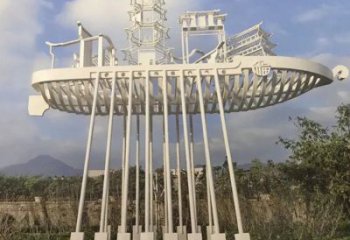 房地產(chǎn)帆船雕塑，仿古景觀雕塑，噴砂制造