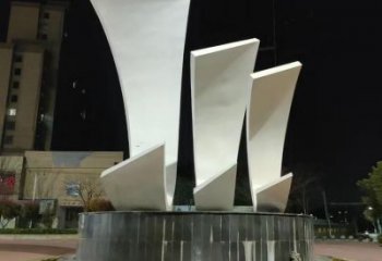 公園帆船雕塑，噴砂發(fā)光雕塑，鍛造工藝
