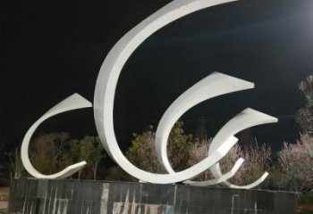 庭院帆船雕塑，鍍金歐式雕塑，噴漆形式