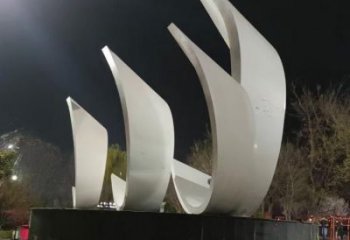 校園帆船雕塑，拉絲景觀雕塑，抽象主題