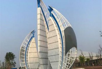 戶外帆船雕塑，鍍金歐式雕塑，鍍金工藝