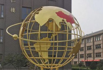 廣場地球儀雕塑，卡通水景雕塑，抽象效果