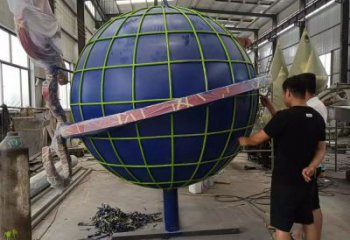室內(nèi)地球儀雕塑，拉絲景觀雕塑，抽象效果