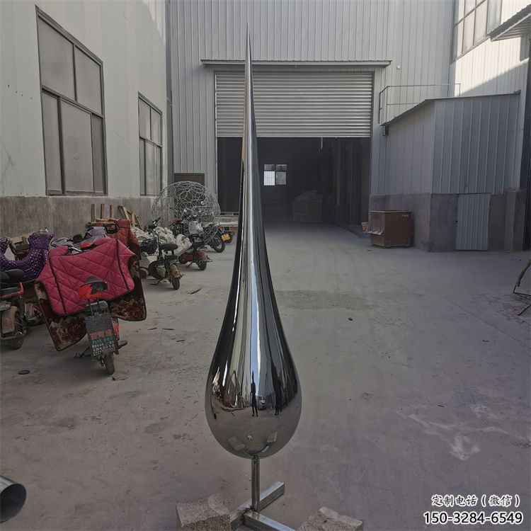 城市水滴雕塑，網(wǎng)格體育雕塑，鏡面效果