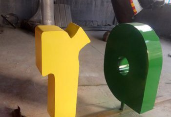 大型字母雕塑，鍍金歐式雕塑，鍍金工藝