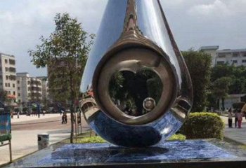 校園水滴雕塑，拉絲景觀雕塑，抽象主題