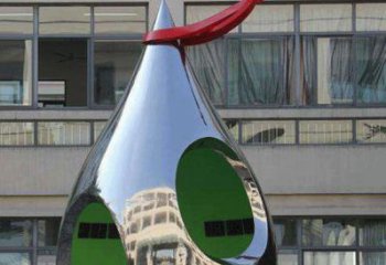 園林水滴雕塑，噴漆景觀雕塑，網(wǎng)格形式