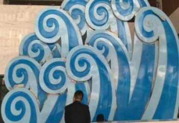 仿真云朵雕塑，鏤空景觀雕塑，烤漆制造