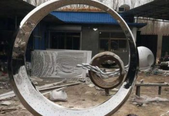 大型月亮雕塑，鍛造景觀雕塑，鏡面工藝