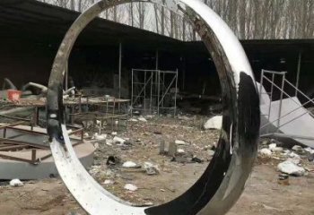 室內(nèi)月亮雕塑，拉絲景觀雕塑，抽象效果