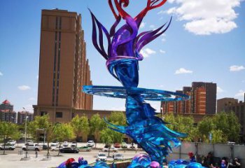 廣場海浪雕塑，抽象水景雕塑，抽象效果