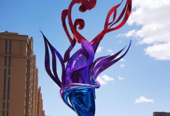 室內(nèi)海浪雕塑，拉絲景觀雕塑，抽象效果