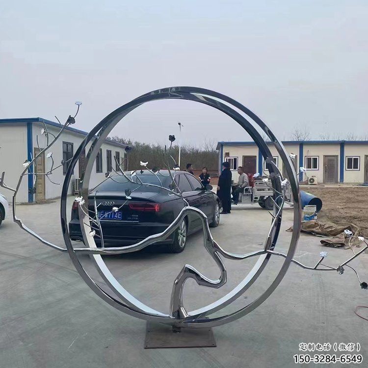 圓環(huán)雕塑，鏤空景觀雕塑，抽象效果