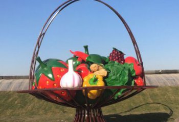 校園花籃雕塑，拉絲景觀雕塑，抽象主題