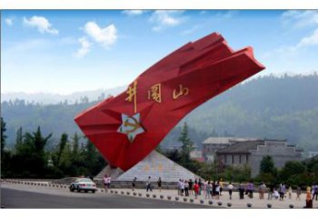 紅旗雕塑，革命黨建雕塑，抽象效果