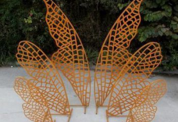 操場(chǎng)翅膀雕塑，鏤空景觀雕塑，噴砂制造