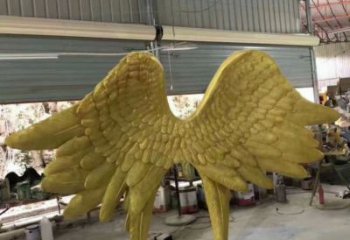 翅膀雕塑，鏤空景觀雕塑，抽象效果