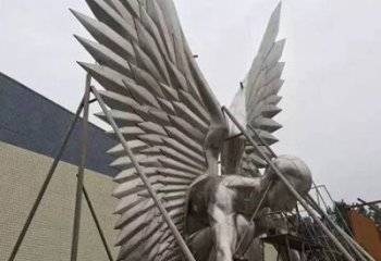 房地產(chǎn)翅膀雕塑，仿古景觀雕塑，噴砂制造