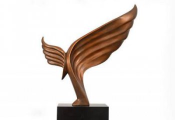 街道翅膀雕塑，鍛造景觀雕塑，古銅效果