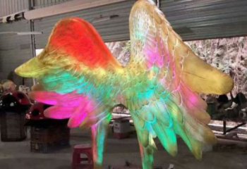 售樓部翅膀雕塑，噴砂發(fā)光雕塑，烤漆題材