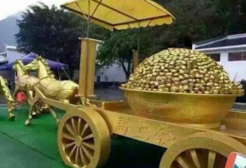 仿古馬車雕塑 創(chuàng)意景觀雕塑 民俗擺件