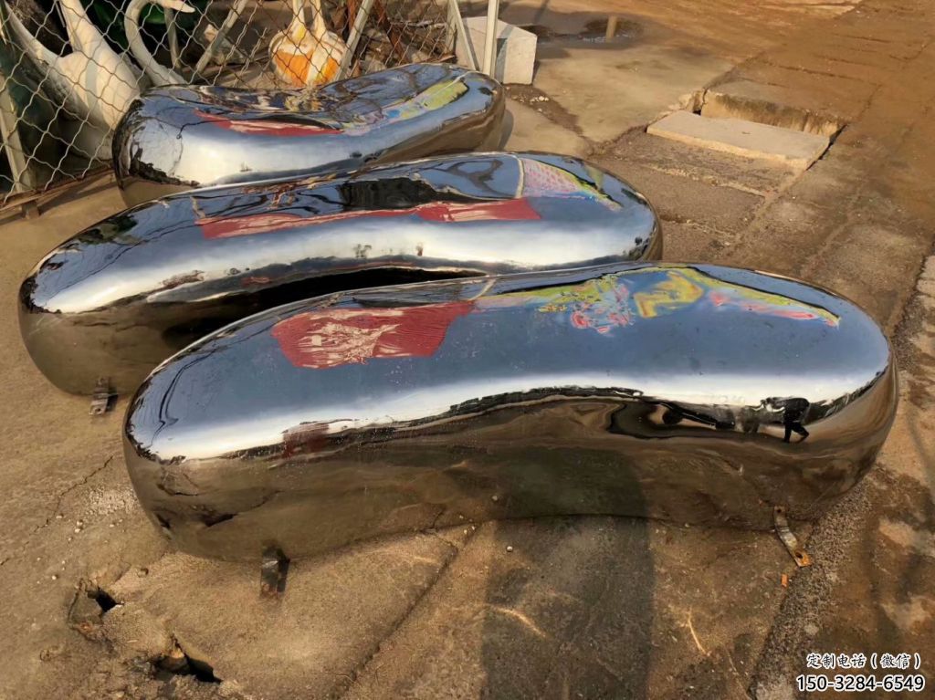 城市坐凳雕塑，公園園林雕塑，鏡面效果