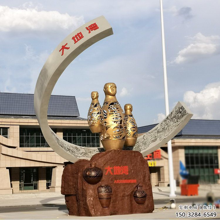 房地產(chǎn)酒瓶雕塑，仿古景觀雕塑，噴砂制造