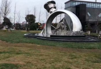 商業(yè)街戒指雕塑 烤漆擺件 彩繪雕塑