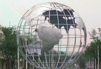 廣場(chǎng)地球雕塑 抽象景觀小品 烤漆雕塑