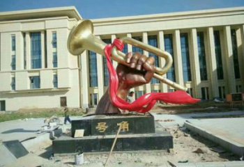 制作彩繪號角雕塑廠 仿真景觀雕塑 步行街擺件