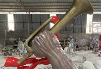 選定城市號角雕塑 風(fēng)景區(qū)彩繪雕塑 抽象擺件