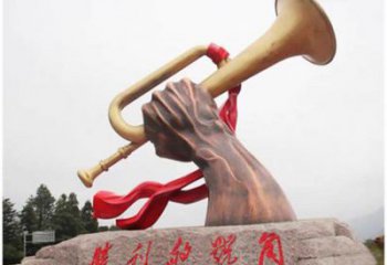 生產(chǎn)風(fēng)景區(qū)號(hào)角雕塑 售樓處廣場(chǎng)雕塑 烤漆擺件