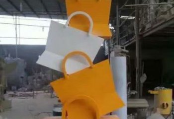 烤漆包包雕塑 鋼管景觀小品 室內(nèi)雕塑