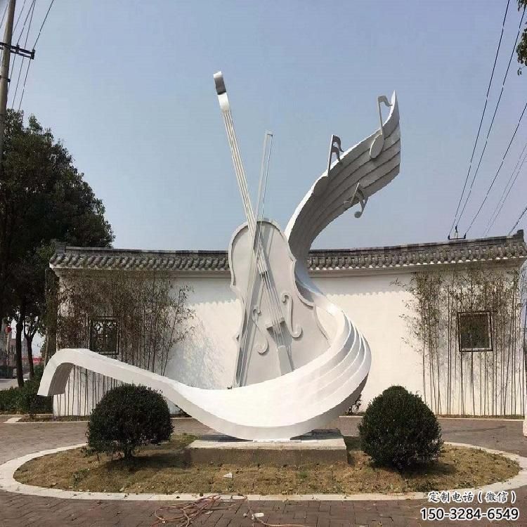 烤漆吉他雕塑 鋼管景觀小品 室內(nèi)雕塑