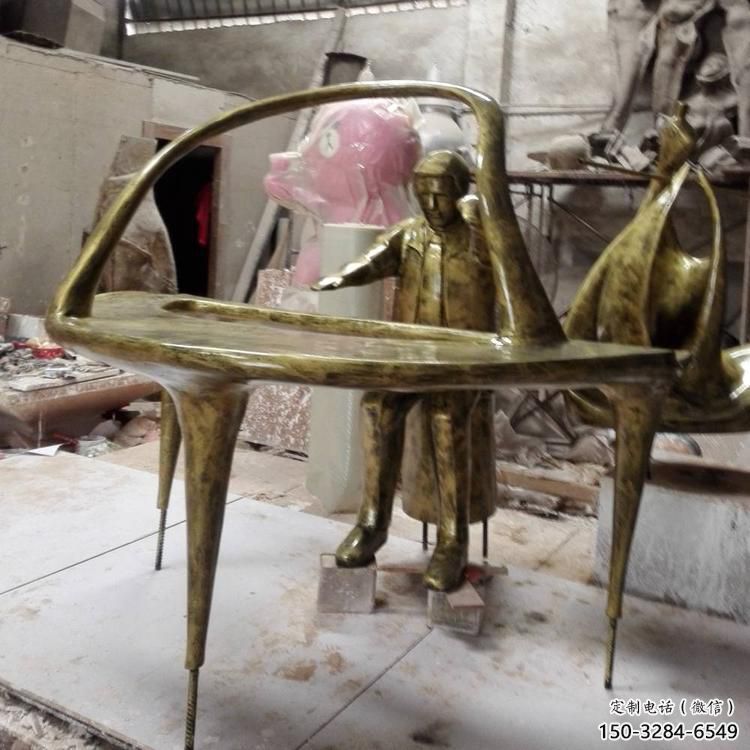 電鍍鋼琴雕塑 噴水園林?jǐn)[件 政府雕塑