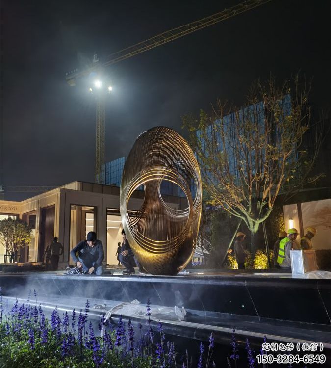 幾何雞蛋雕塑 發(fā)光公園小品 大門口雕塑