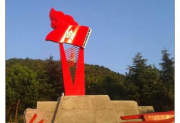 戶外國(guó)旗雕塑，戶外革命雕塑，烤漆工藝
