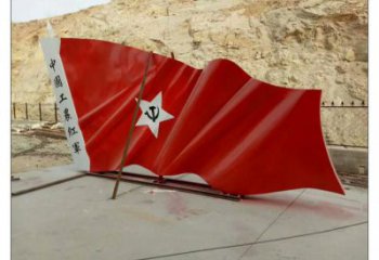 景區(qū)國旗雕塑，戶外革命雕塑，鐵藝材質(zhì)