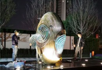 燈光雞蛋雕塑 懸空餐飲店小品 商業(yè)街雕塑