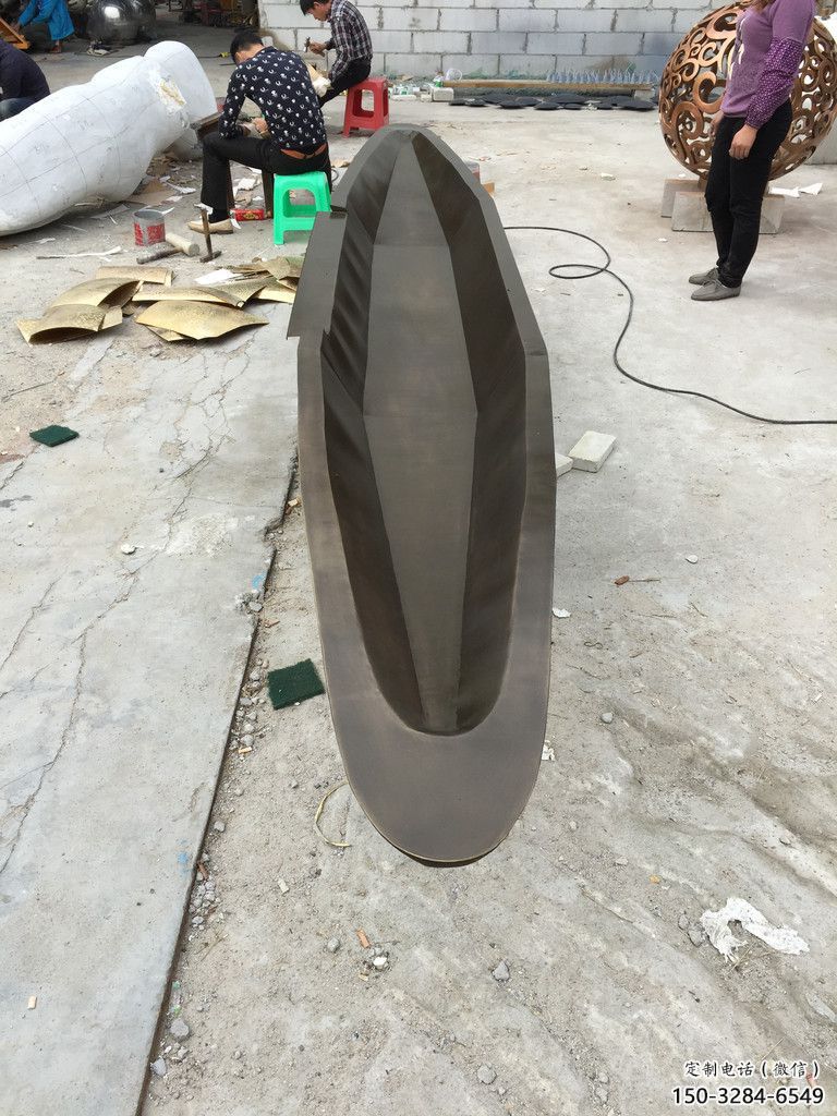 鋼管船艇雕塑 異形噴水小品 農(nóng)村雕塑