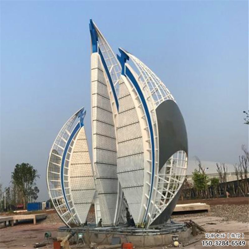 戶(hù)外帆船雕塑，鍍金歐式雕塑，鍍金工藝