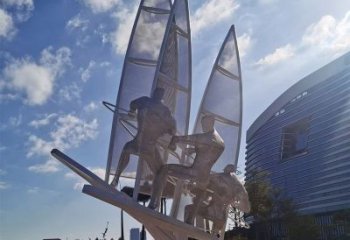 景觀船艇雕塑 剪影景觀小品 商業(yè)街雕塑