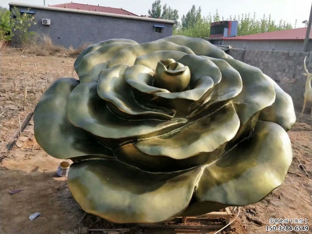 別墅區(qū)玫瑰雕塑 大型別墅區(qū)擺件 剪影雕塑