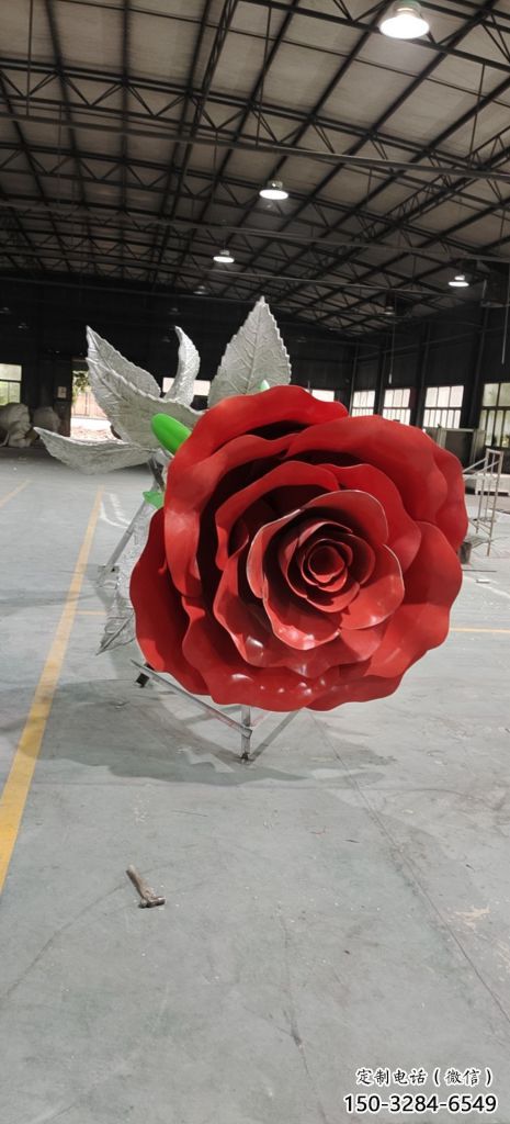 政府玫瑰雕塑 仿真景觀擺件 烤漆雕塑